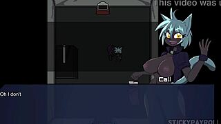 Gothic beauty explores her voluptuous physique in Hentai game