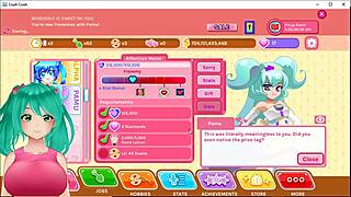 Adorable anime lass streams Crush Crush game without censorship