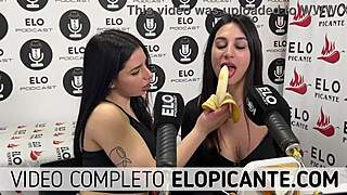 Mielcita and Almendra indulge in a banana and cream fetish