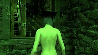 The beautiful Ada Wong's shaved and hairless body in a sexy pose