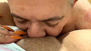 Grandfather enjoys pleasuring himself with cum