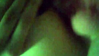 Amateur brunette gets double stimulation by riding cock and using dildo in her ass