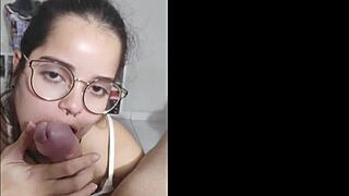 Big cock teen gets blown by white moon