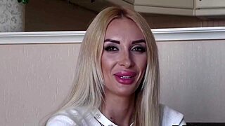 The blonde beauty performs for a porn audition and shows off her talents