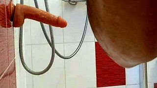 Solo boy’s steamy shower experience with a Fleshlight