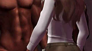 Beautiful black woman has a threesome with two men in Second Life