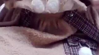 Stepbrother cannot stay indifferent while seeing his step-sister’s wet pussy being tickled by her stepmother