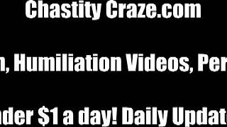 Femdom bondage with chastity device and POV fetish
