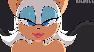 Rouge the Bat seduces Zaviel to get the gems in this anime porn video