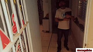 Muscular man gives a blowjob to a client and gets cum on his ass