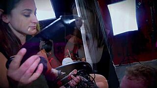 Sissy barista gets licked and dominated by a femdom