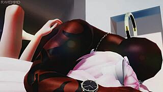 Beautiful anime Miku wants to be penetrated by a big black cock
