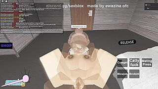 Big black cock penetrates tight ass in Roblox porn