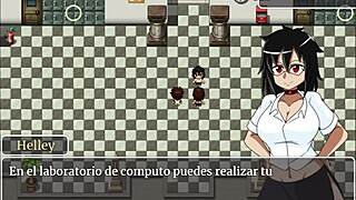 This is a hentai video of a college student and his/her teacher