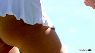 Skinny brunette gets pumzied by big cock in missionary