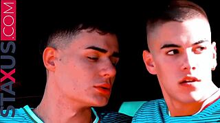 Staxus colleague can't resist post-workout exhilaration with twink