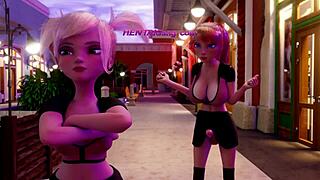 Beautiful woman in red in hot 3D animated porn film