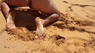 Public beach fun with hot shemale Ladysilva and more
