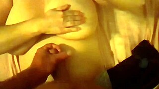 Asian wife gets cum compilation on her big tits