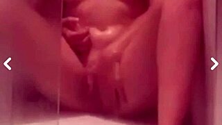 Beautiful blonde gets an intimate shower after a solo shave