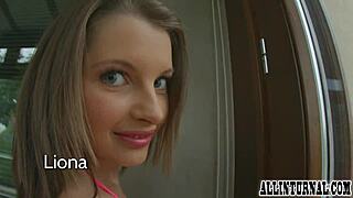 Leona’s anal creampie after rough sex and blowjob