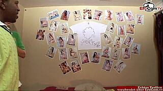 Cumshot compilation for fans of small boob babes and interracial sex