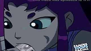 Starfire and Robin in doggy style with fixed audio in cartoon porn