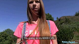 Long-haired amateur agent gets it hard outdoors