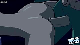 Starfire and Robin in doggy style with fixed audio in cartoon porn