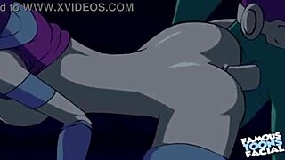 Starfire and Robin in doggy style with fixed audio in cartoon porn