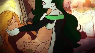 Kim Possible and Shego in a hot cartoon porn scene