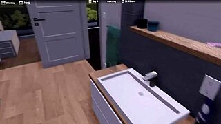 Dominant male in control in anime porn game