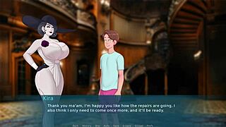 Big dick in action: Lady Dimitrescu parody in a 3D anime game