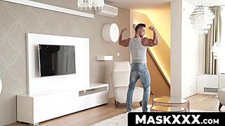 Muscular men with big cocks mask up for sex