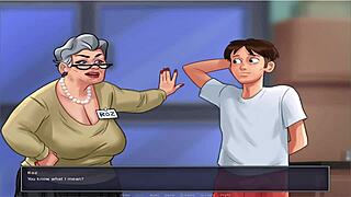 Commented gameplay of Japanese anime hentai game Summer Time Saga Unc Part 21 - Old and Busty