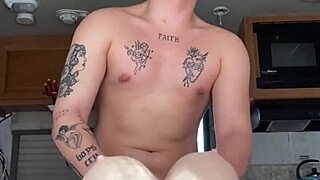 Gay guy uses a life-size toy to satisfy himself