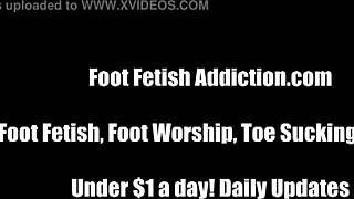 Beautiful feet are pampered in this BDSM video