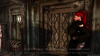 Redhead gets big cock in her ass as a reward in Skyrim