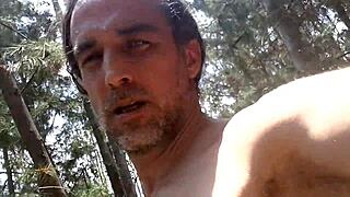 Gay cocksucking and anal sex with amateur couple outdoors