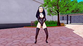 3D animated game with a nun named Stussy who has a big ass