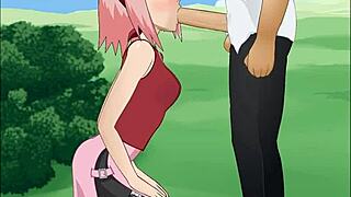 Sakura Haruno's incredible deep blow job in the Naruto series