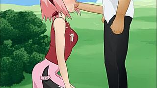Sakura Haruno's incredible deep blow job in the Naruto series