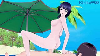 3D animated hentai with big-boobed Kanon Shibuya and Karin Asaka in a creampie scene