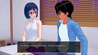 3D game with an Asian teacher and a hot scene