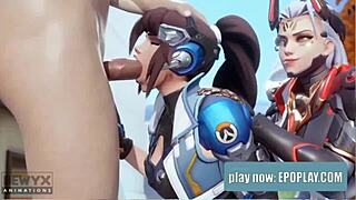 Beautiful woman gets her throat fucked in this 3D animated porn movie