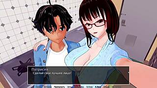 3D game with an Asian teacher and a hot scene