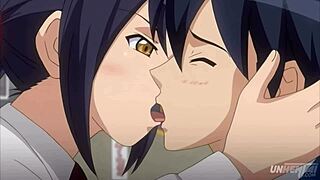 Asian schoolgirl shows her panties and gets licked