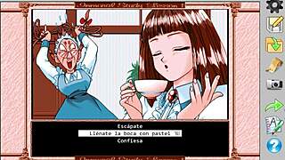 Retro visual novel featuring Shirakawa Reiko in immoral acts