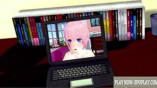 Big-boobed anime girl gets her boobs bouncing in this animated porn video