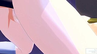 Small boobed anime gets anal training
